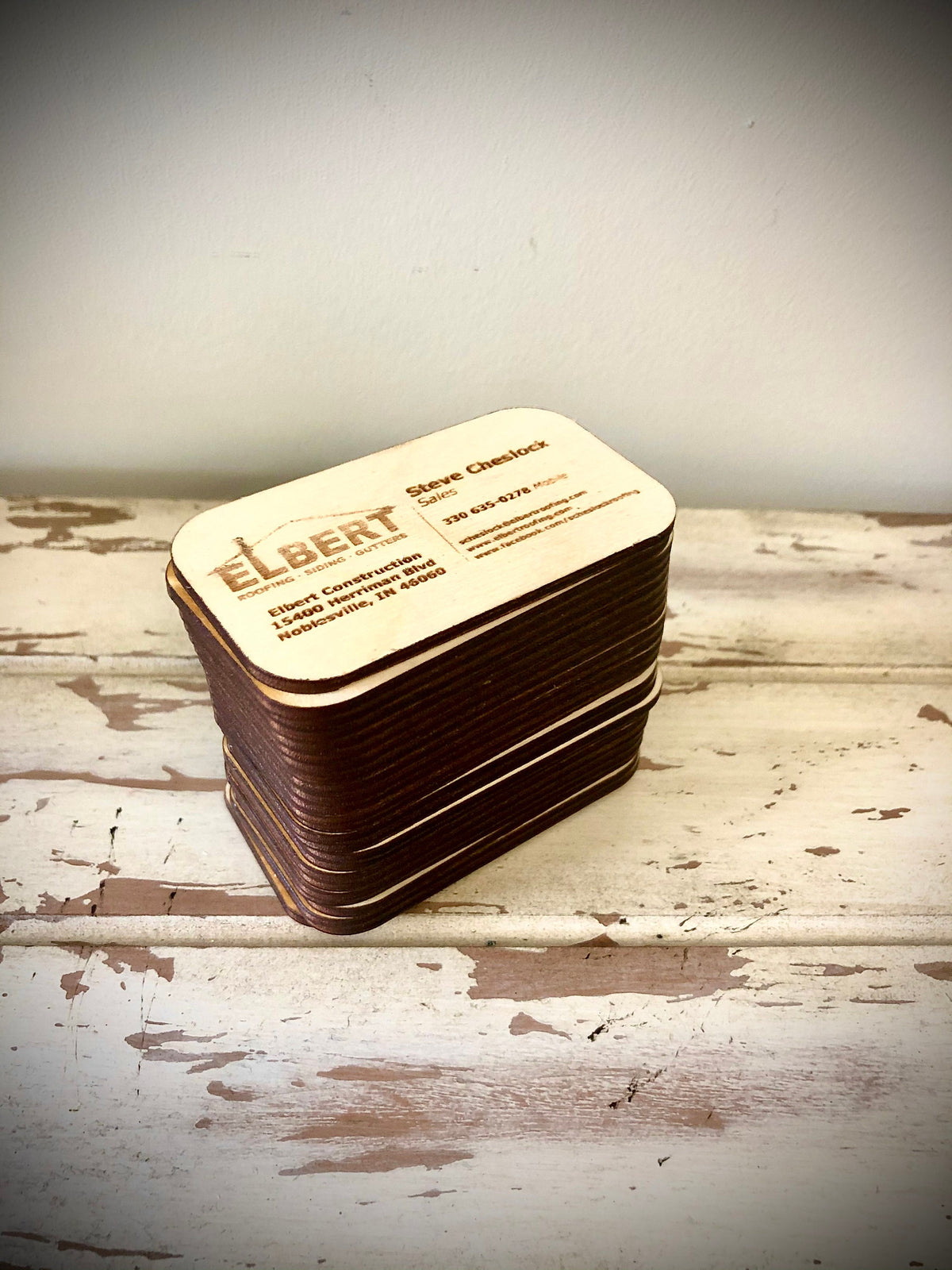 Custom Wood Business Cards | 3.5 x 2 Inch | Set of 25 | Unique Networking Gift