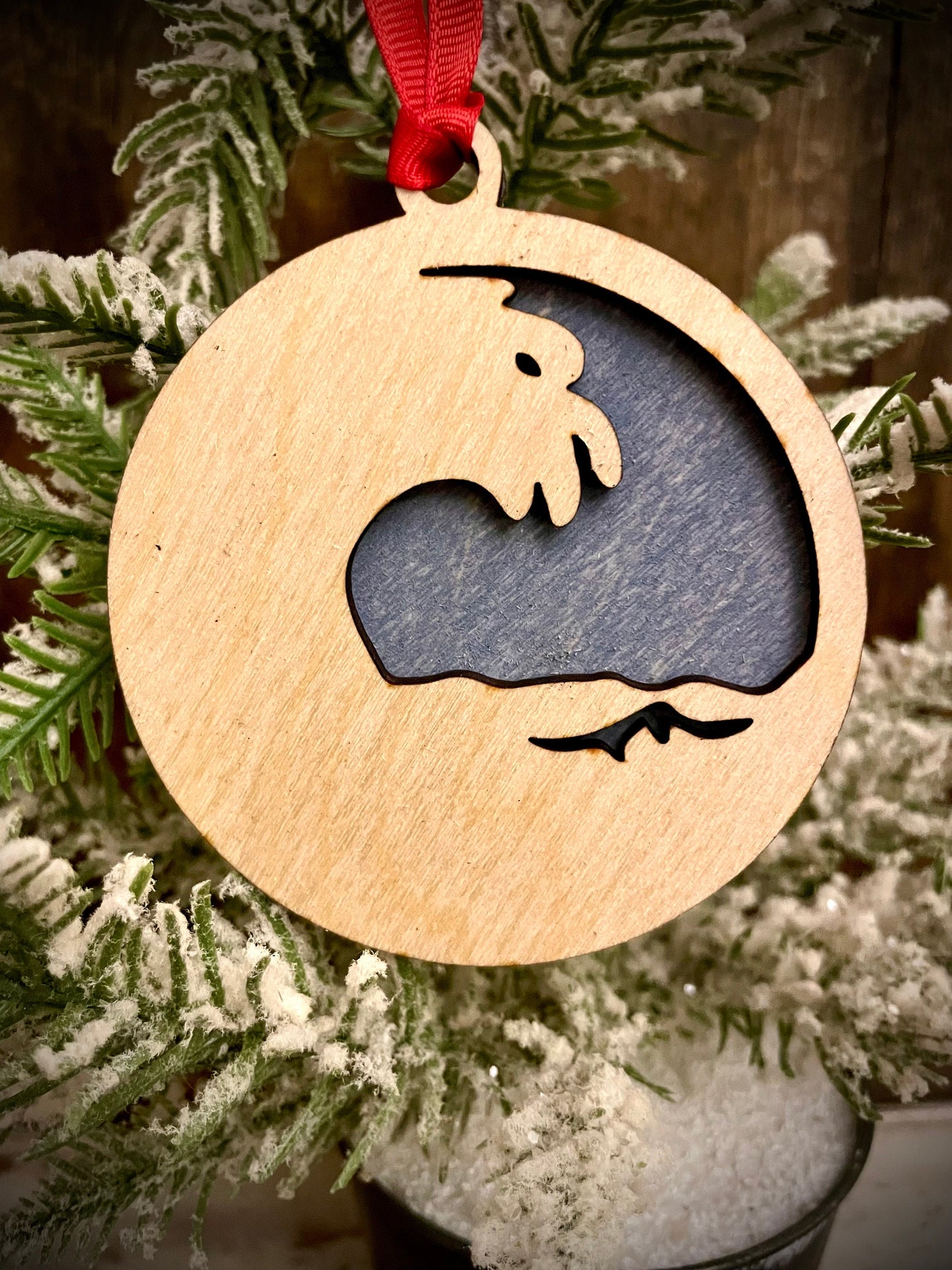 4 Elements Earth Wind Fire Water 2-Layer Wood Christmas Ornament & Gift Tag | Multiple Finishes | Elemental Gift