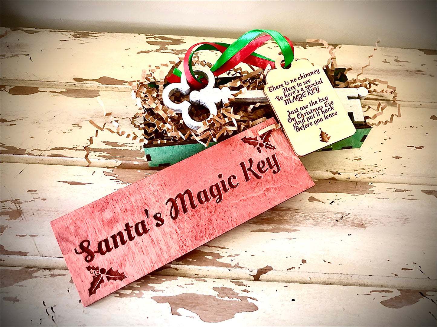 Santa's Magic Key | Heirloom Wood Keepsake Box | Christmas Eve Tradition Gift
