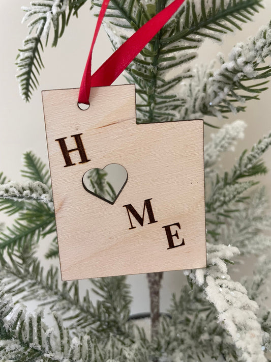 Utah HOME Wood Ornament & Gift Tag | 12 Finishes | State Pride Gift