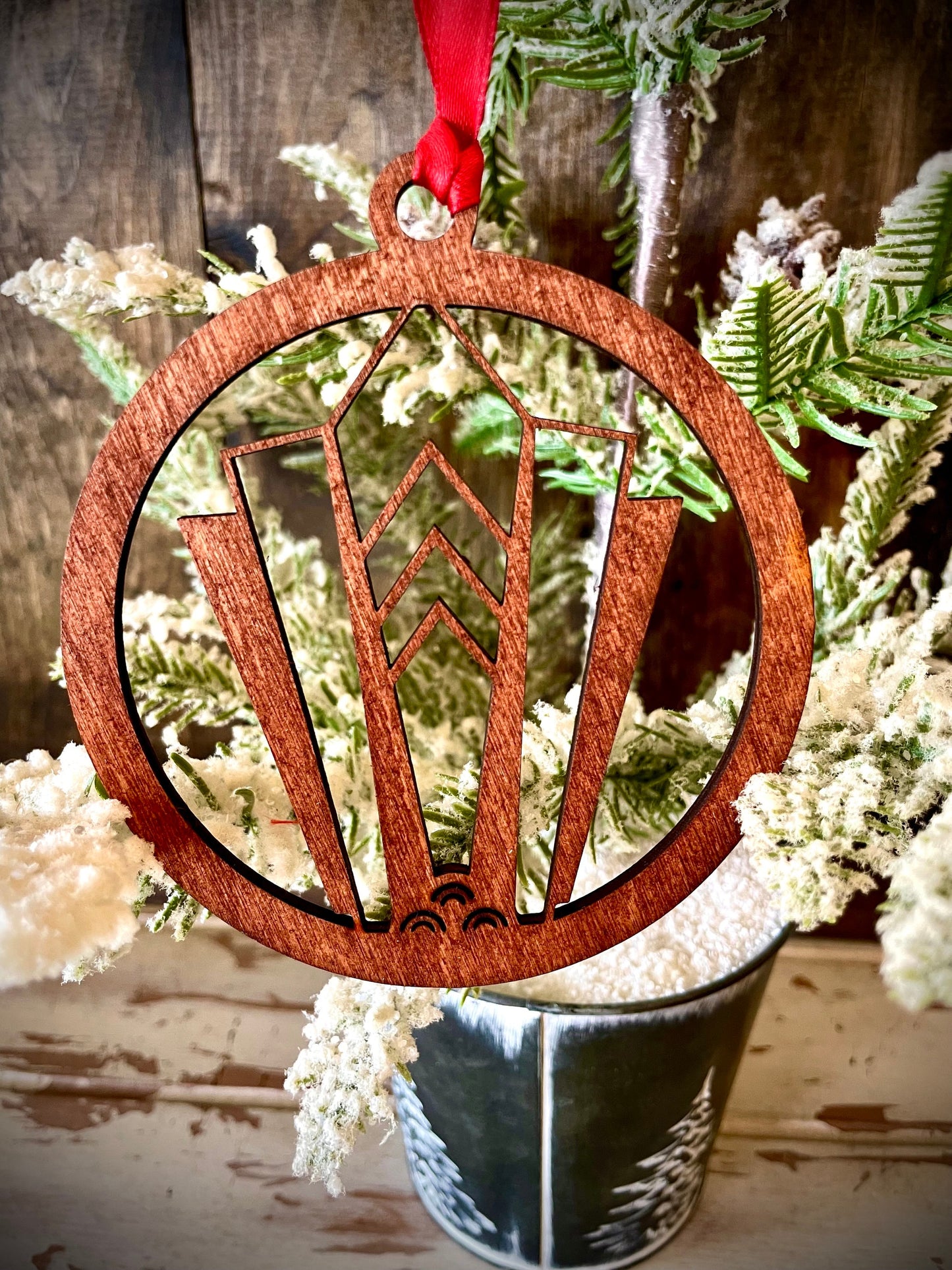 Art Deco Marquee Wood Christmas Ornament | Multiple Finishes & Styles | Boho Holiday Gift