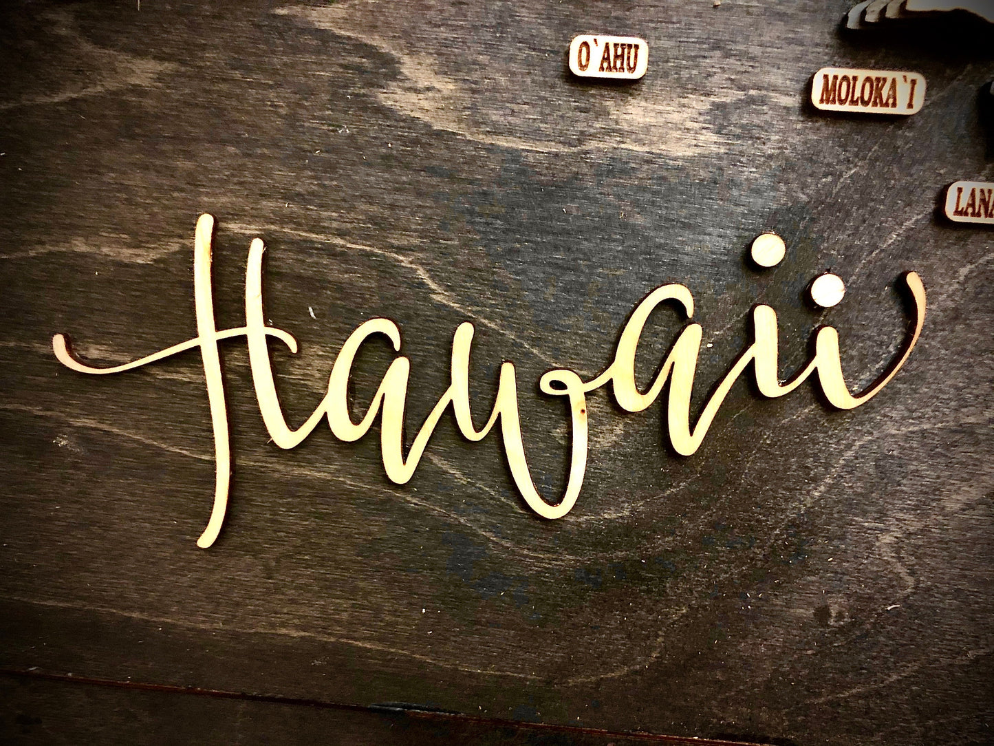 Hawaii Stacked State 3D Wood Table & Wall Art | Multi-Color