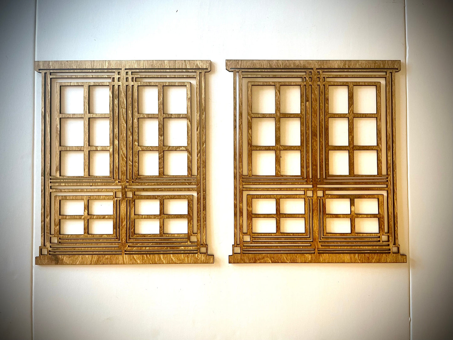 Art Deco Windows 2-Panel Wood Wall Art