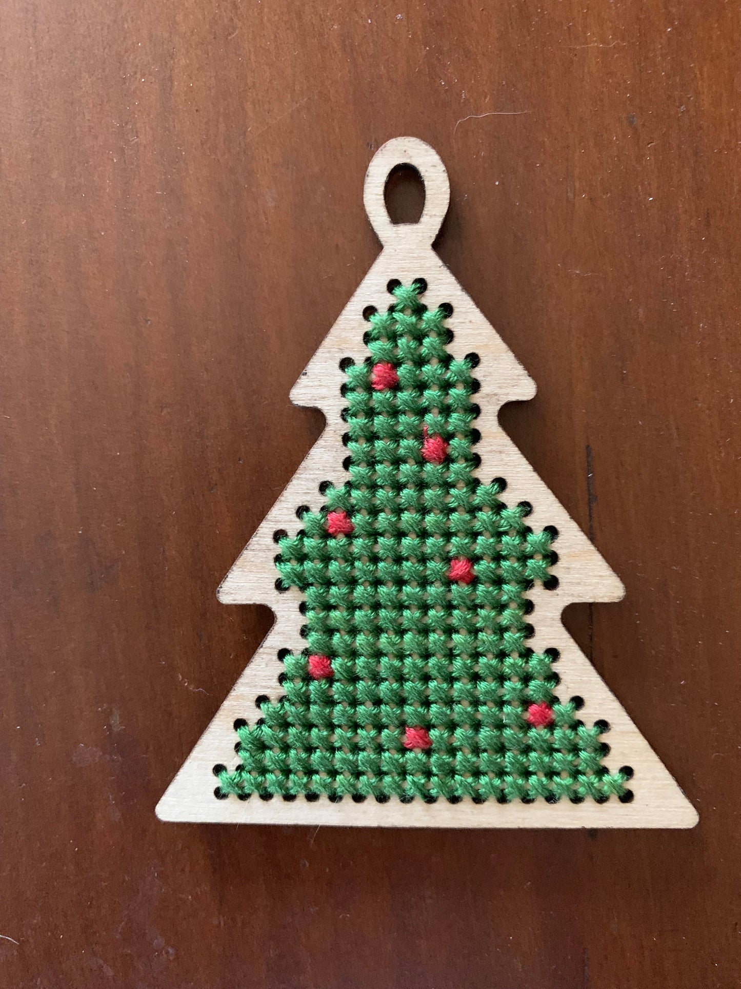 Cross Stitch Christmas Tree Wood Ornament Blank | Assorted Quantities | Craft Supply