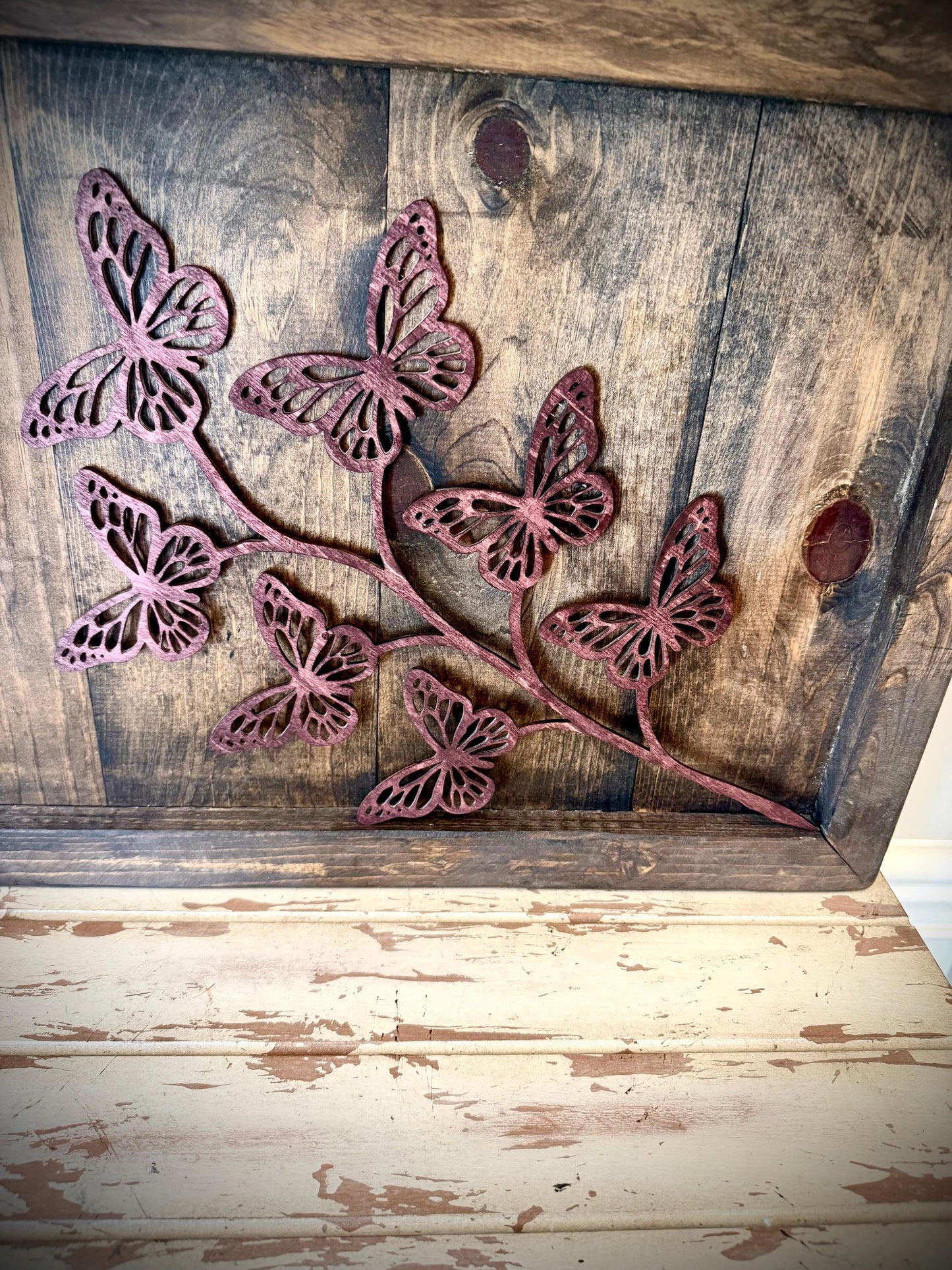 GIANT 18" x 10.5" Butterfly Boho Indoor Plant Trellis | Multiple Finishes