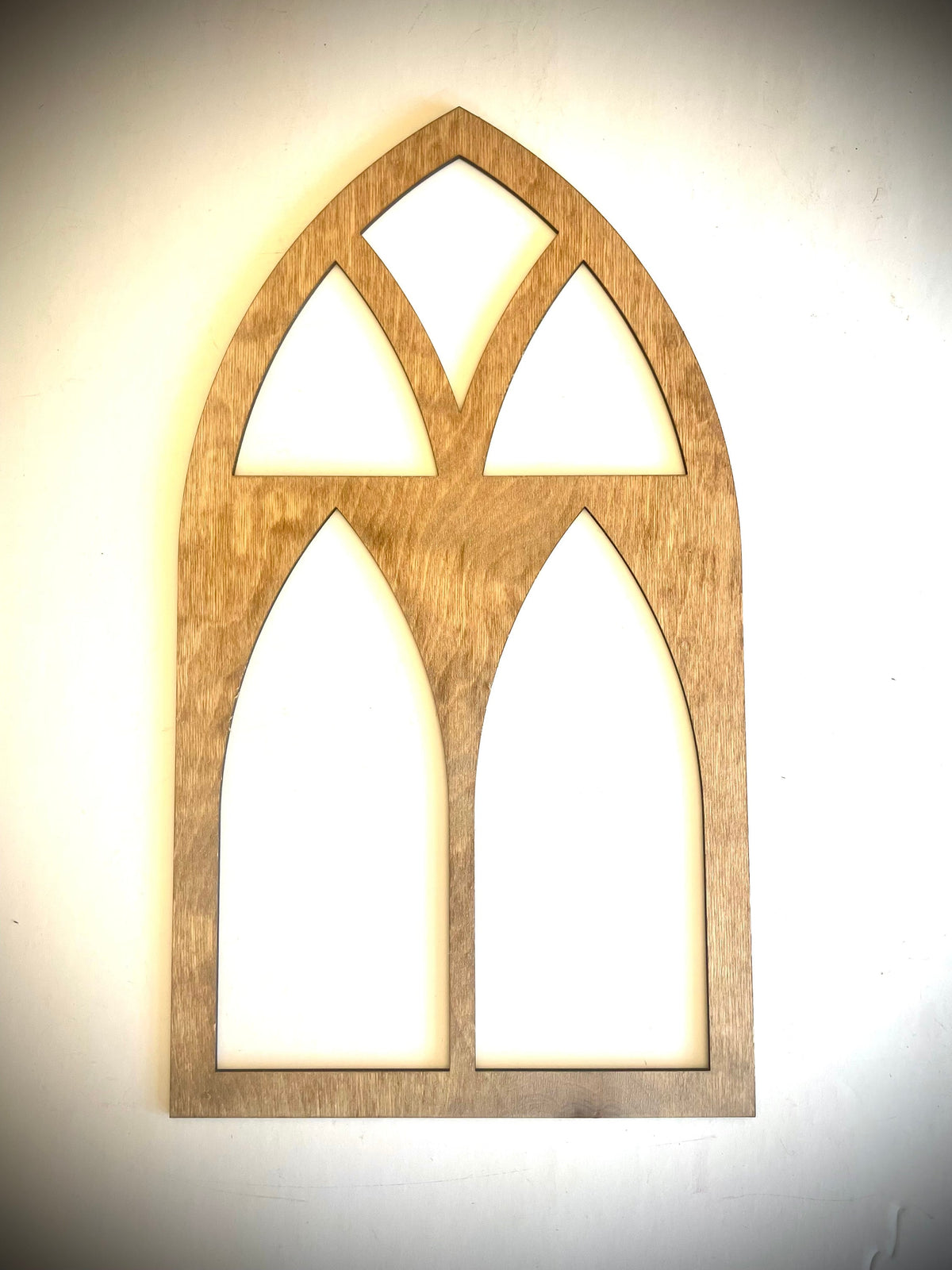 Gothic Cathedral Windows Mandala Wood Wall Art | 3-Panel Set | Multiple Finishes