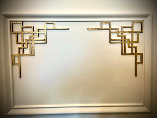 Art Deco Corner Trim Decoration - Set of 2 - Style M