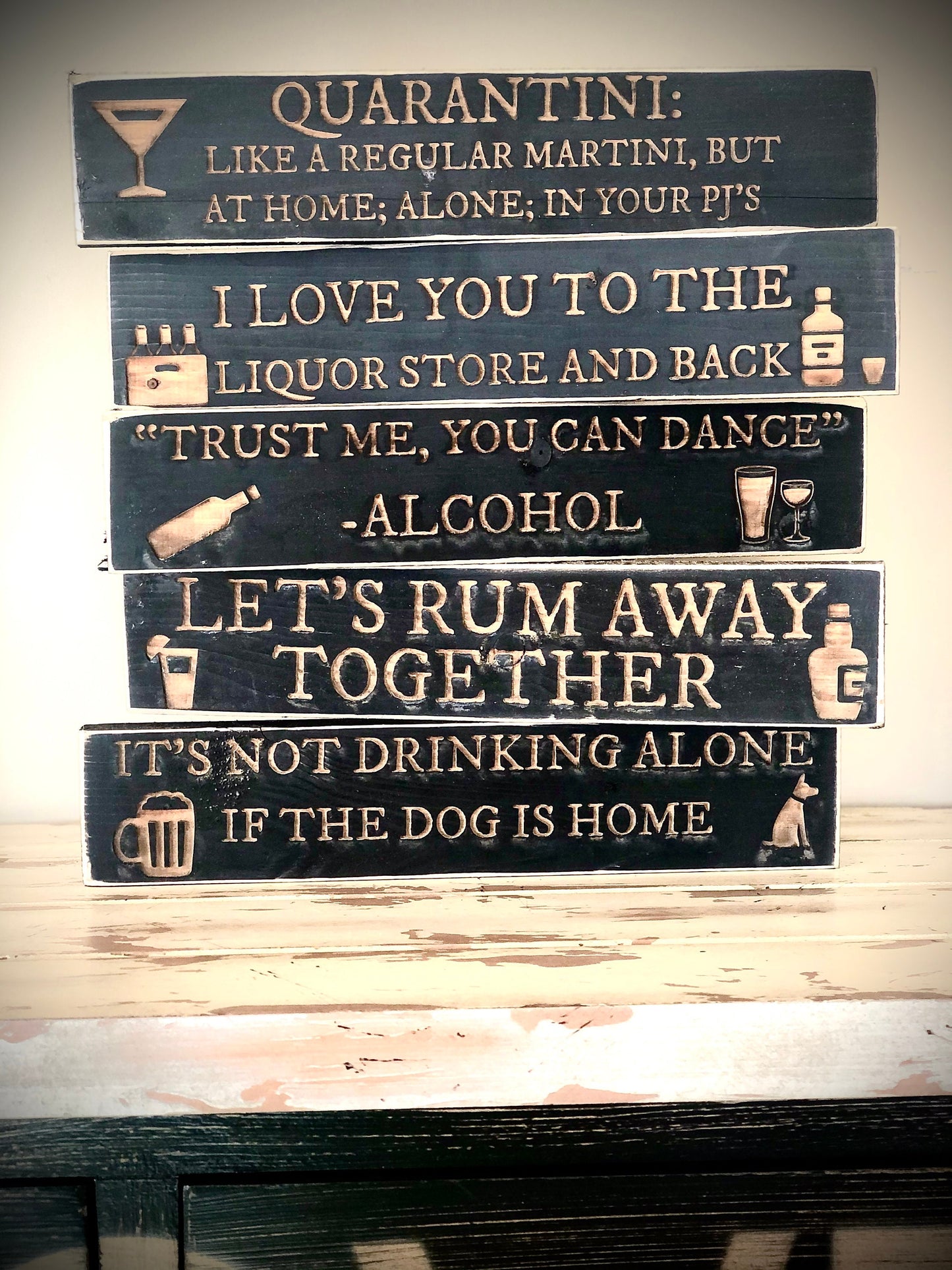 Funny Wood Bar Sign | "Alcohol: Because Your Friends Just Aren't That Interesting"