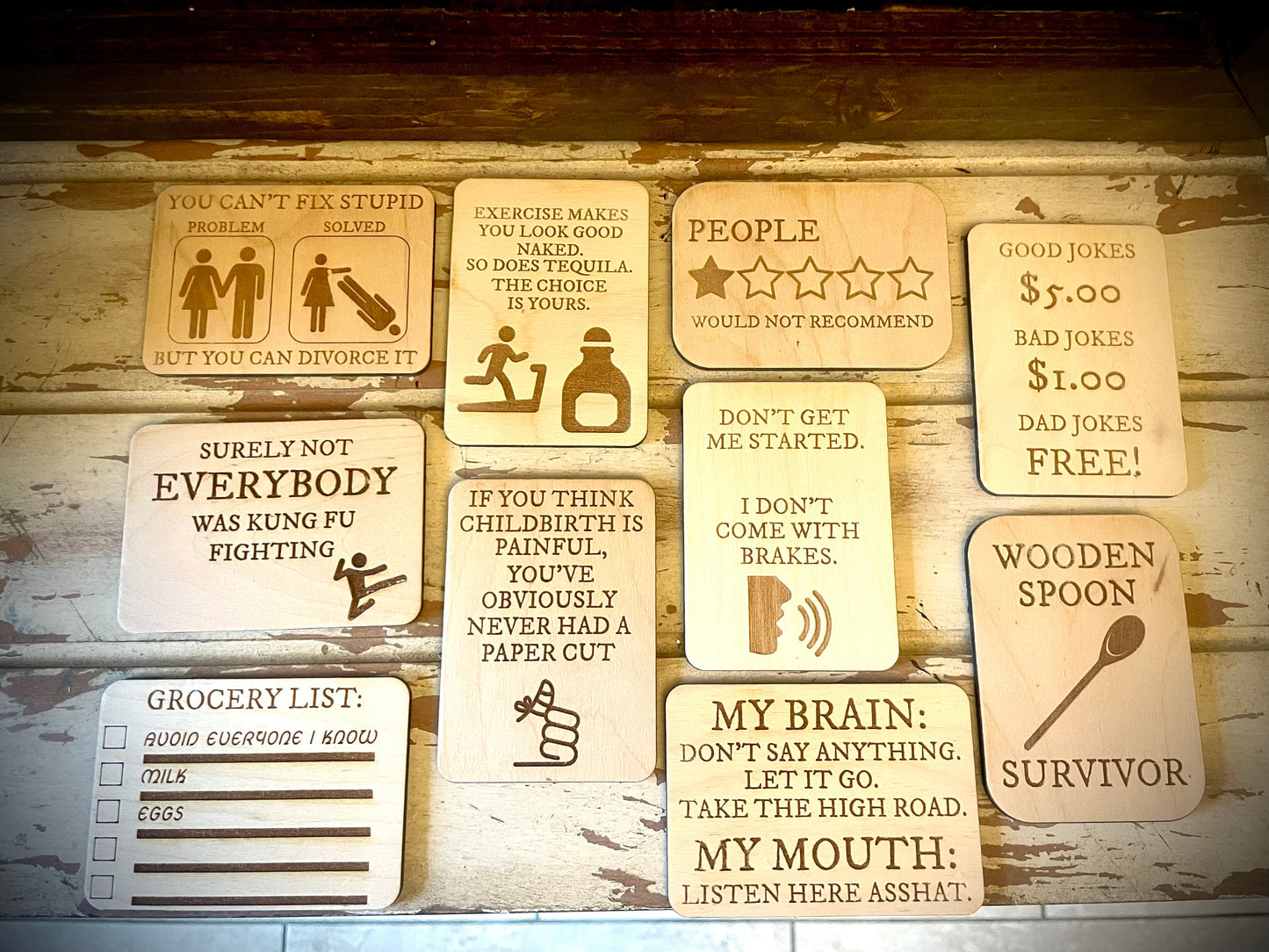"Cow Farts Come from the Dairy Air" Funny Wood Fridge Magnet | Funny Gift