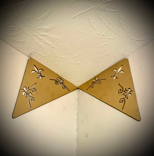 Fleur-de-Lis Wood Corner Accent & Trim | Set of 2 | Multiple Sizes & Finishes