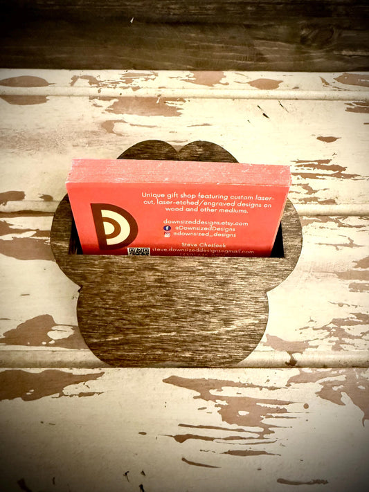 Dog Paw Wood Business Card Holder | 12 Finishes