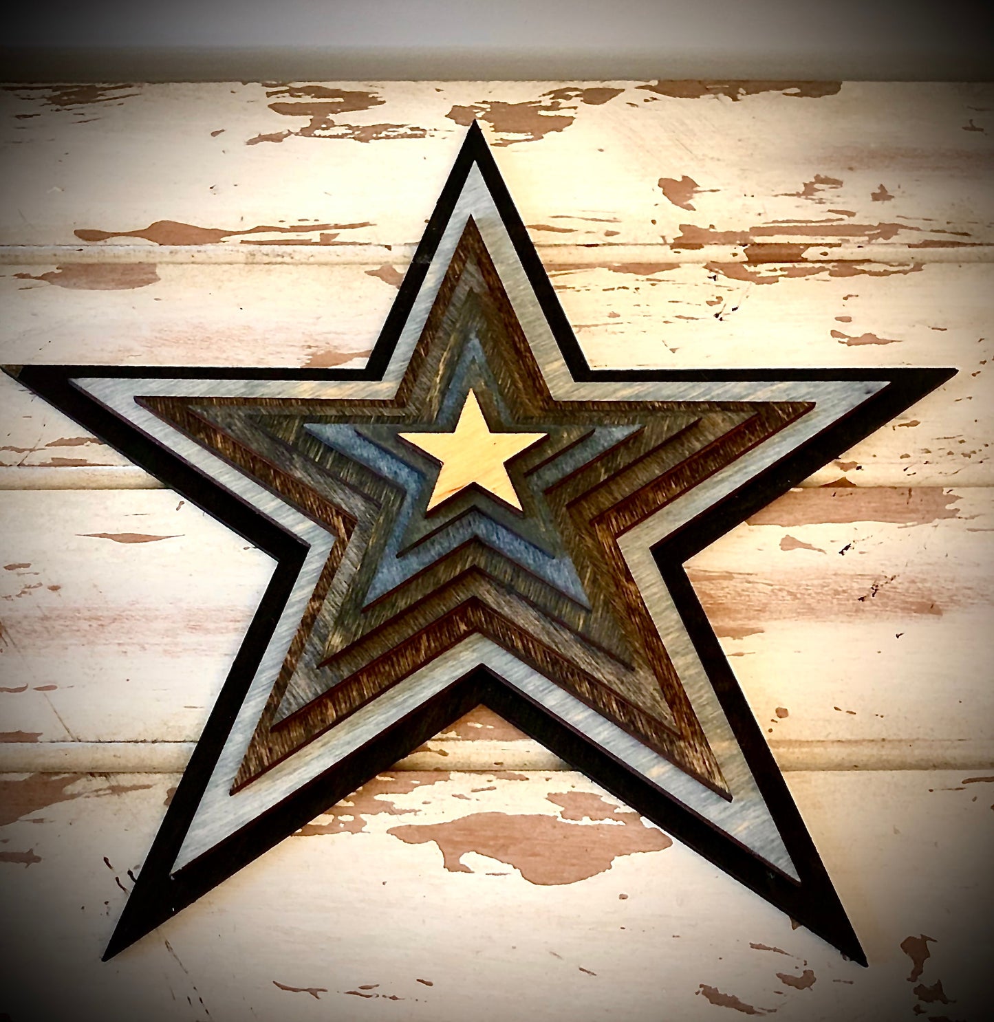 Stacked Stars 3D Wood Table & Wall Art | Multi-Color