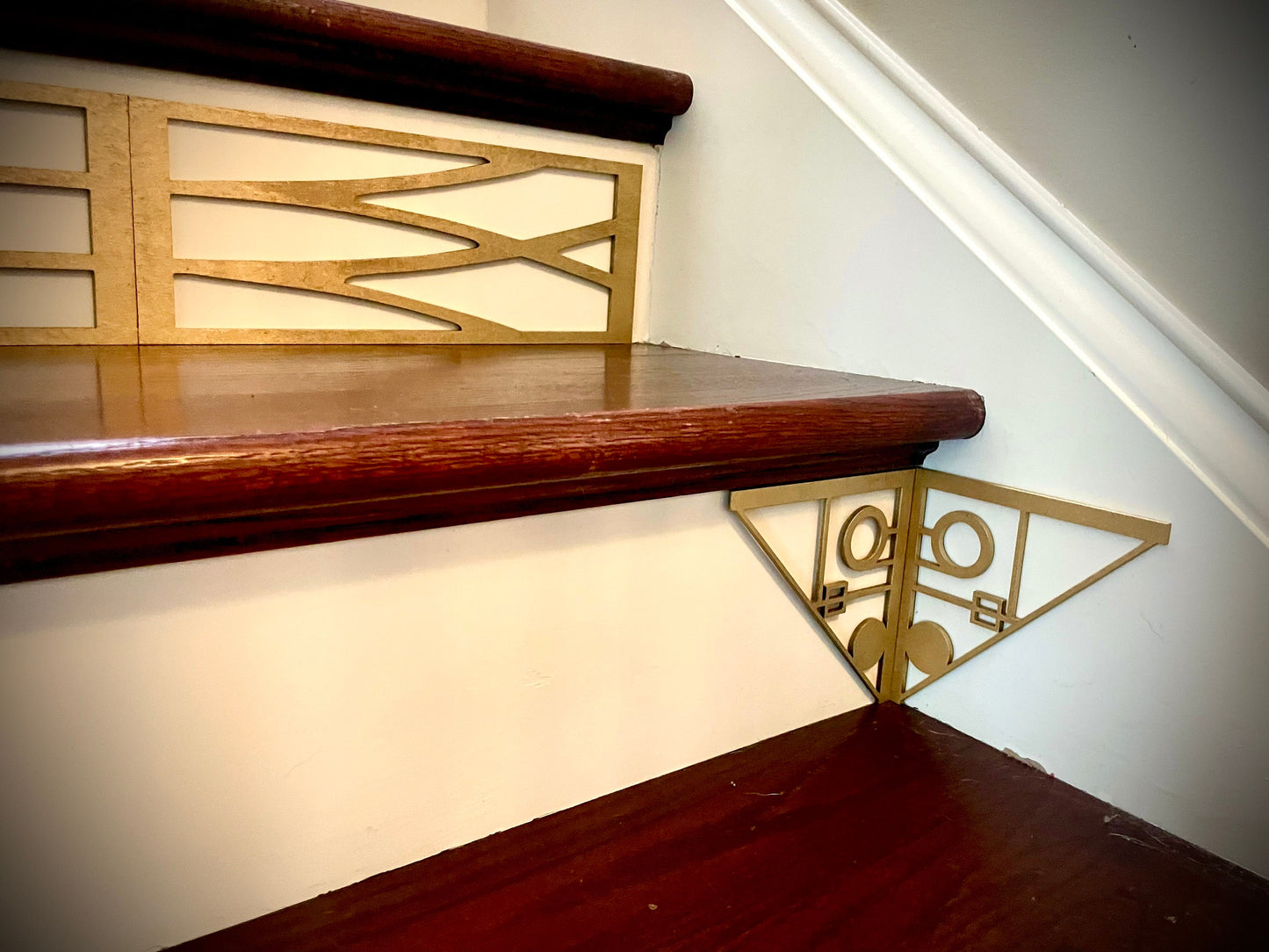 Art Deco art deco staircase corner accents / embellishments (set of 4) available in multiple finishes-style O