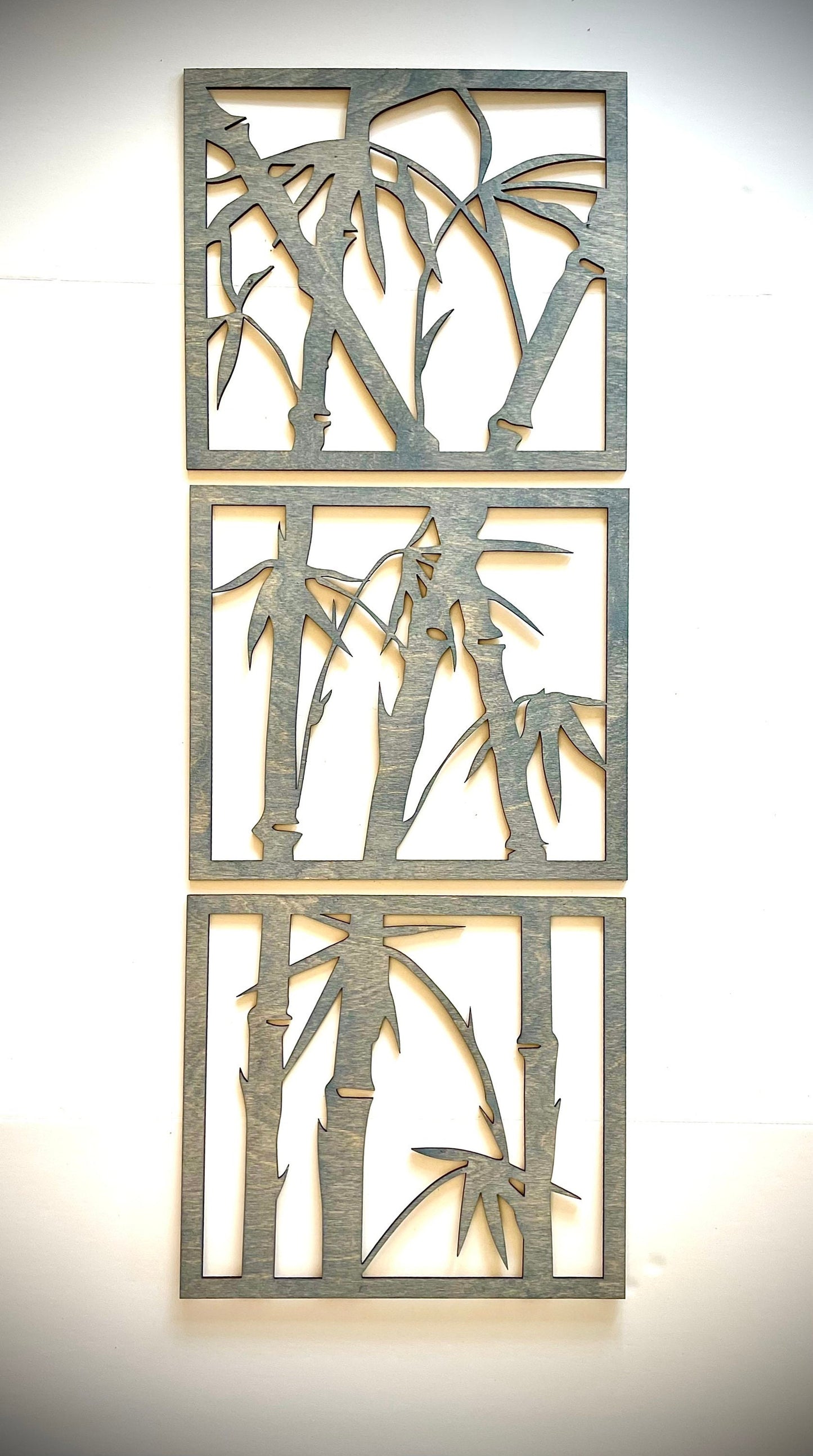 Bamboo Wood Wall Art | 3-Panel Set | Multiple Sizes & Finishes