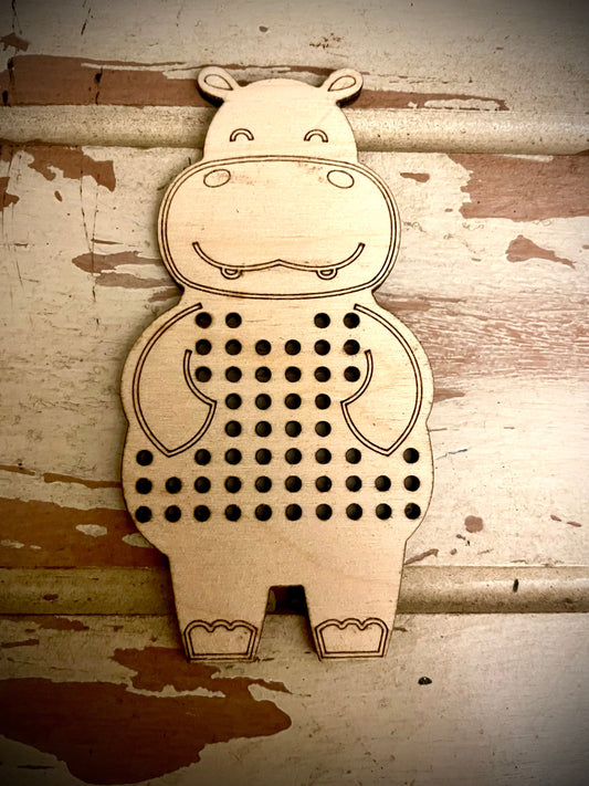 Cross Stitch Hippo Wood Blanks | Assorted Quantities