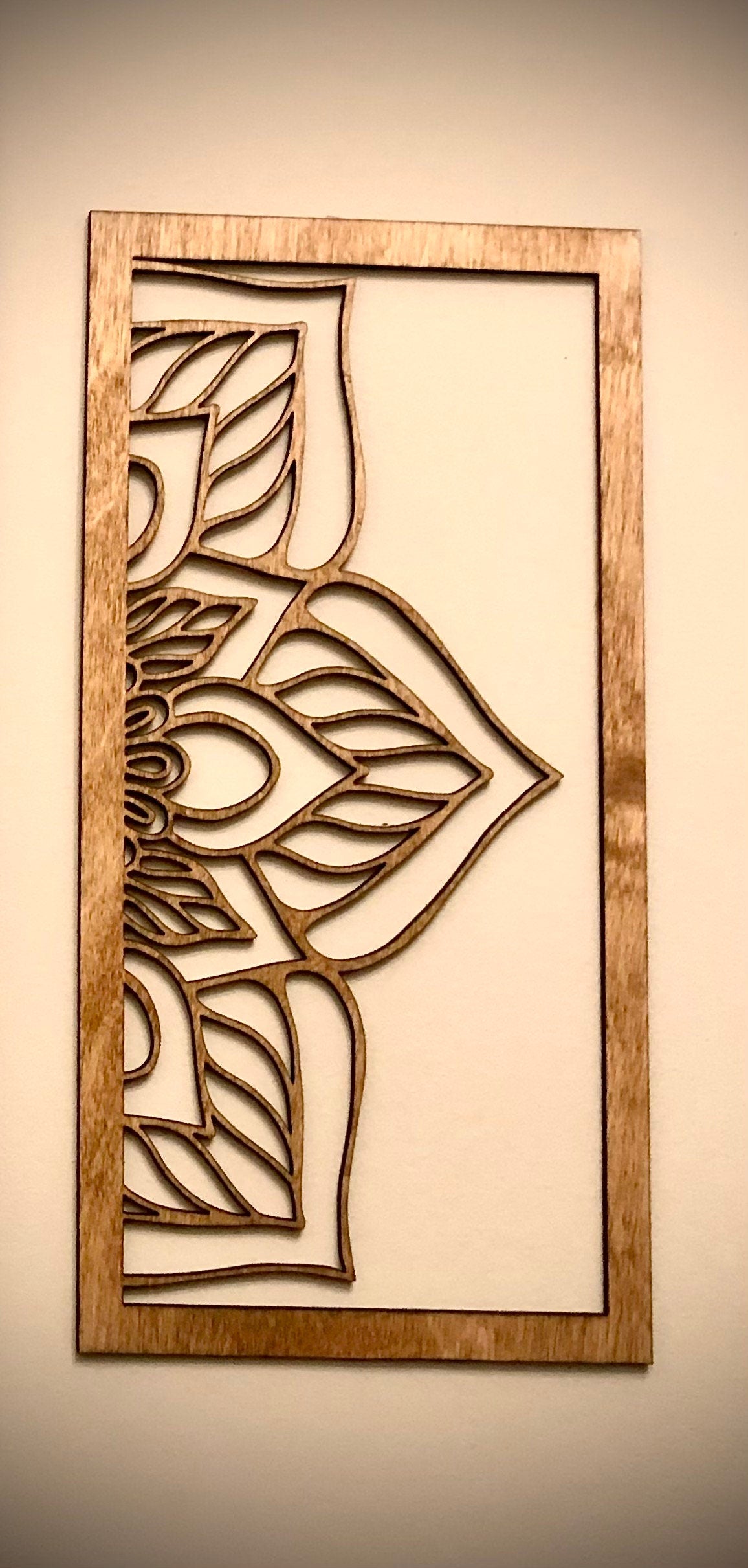 Flower Mandala Wood Wall Art | 3-Panel Set | Multiple Sizes & Finishes