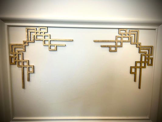 Art Deco Wood Corner Accent & Trim | Set of 2 | Multiple Sizes & Finishes | Style N