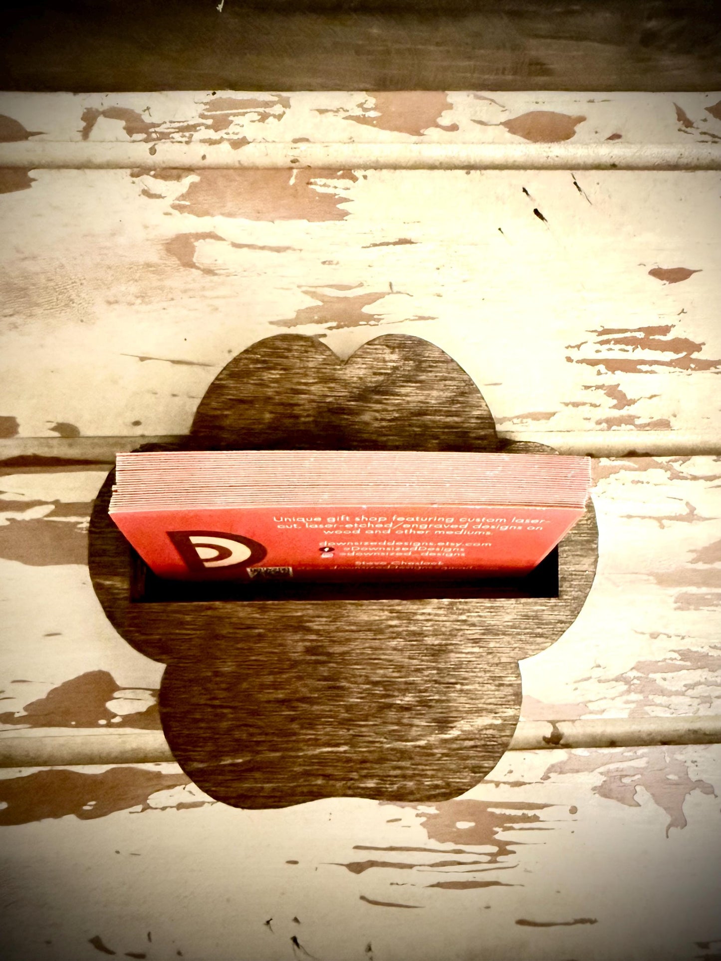 Dog Paw Wood Business Card Holder | 12 Finishes
