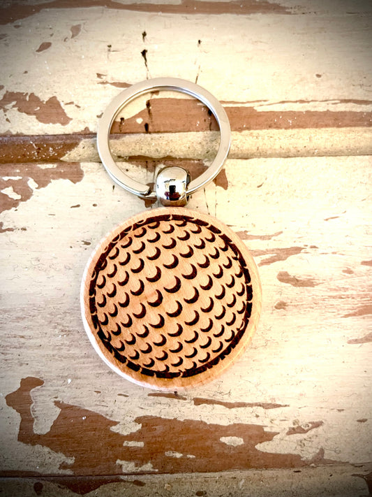 Golf Ball Wood Keychain | Senior Night, Team & Coach Gift | Laser Engraved