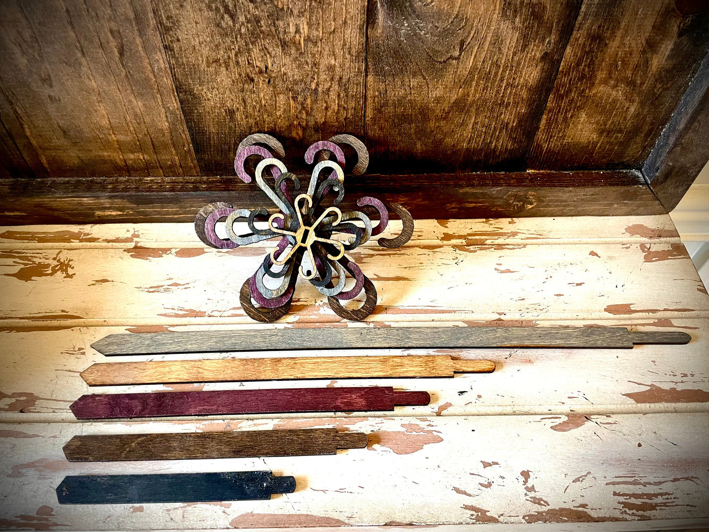 Boho Wood Plant Stem Support with Spike | Philodendron, Alocasia & Monstera | 25 Sizes | 12 Finishes
