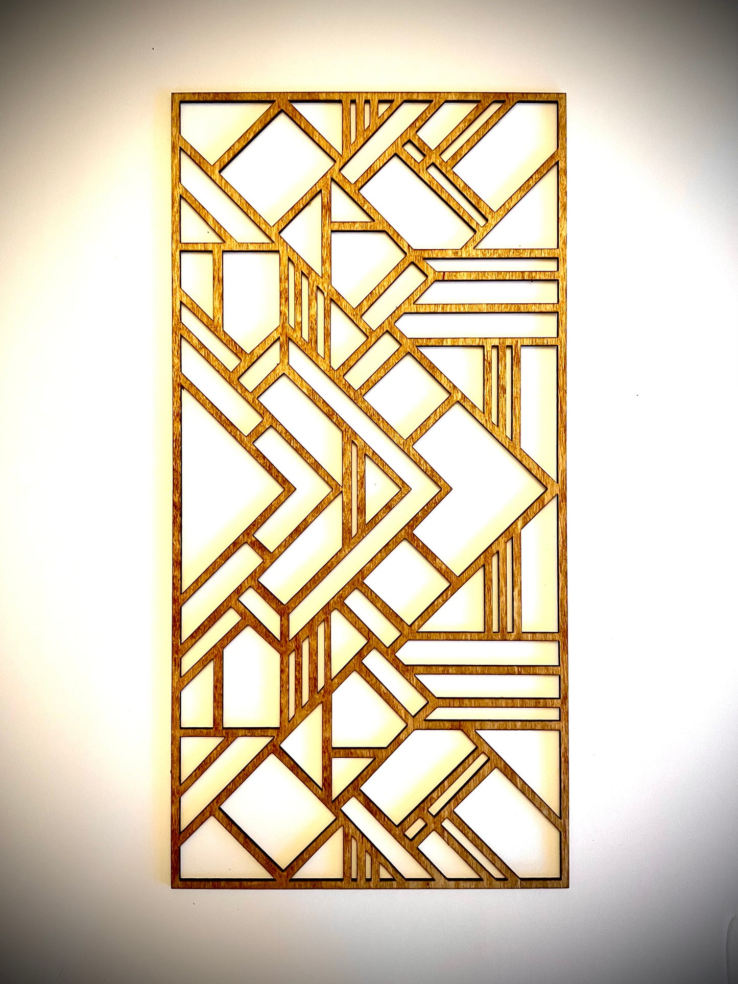 Art Deco Geometry Wood Wall Art | 3-Panel Set | Multiple Sizes & Finishes | Style H