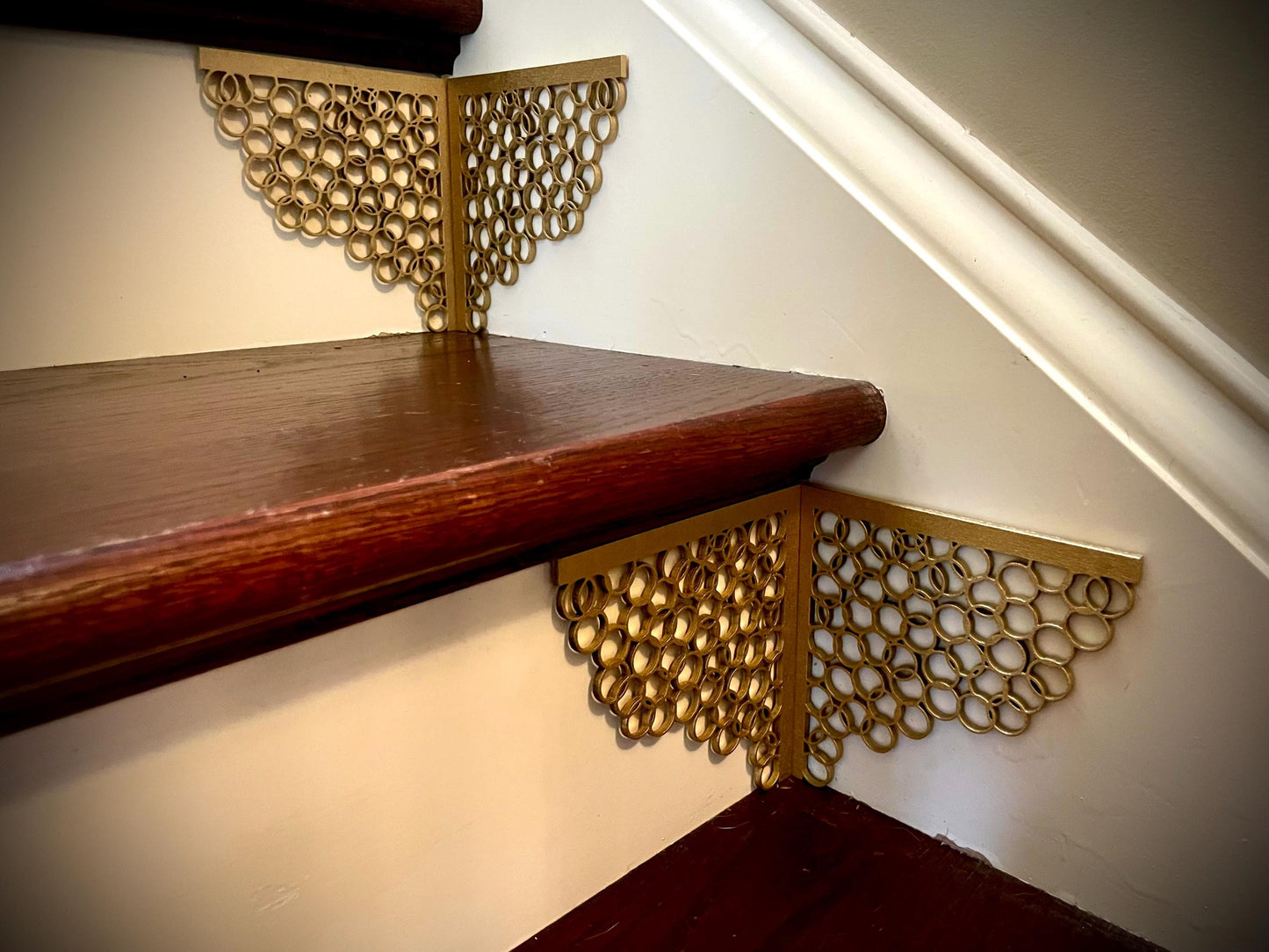 Art Deco art deco staircase accents / embellishments (set of 4) available in multiple finishes- set U
