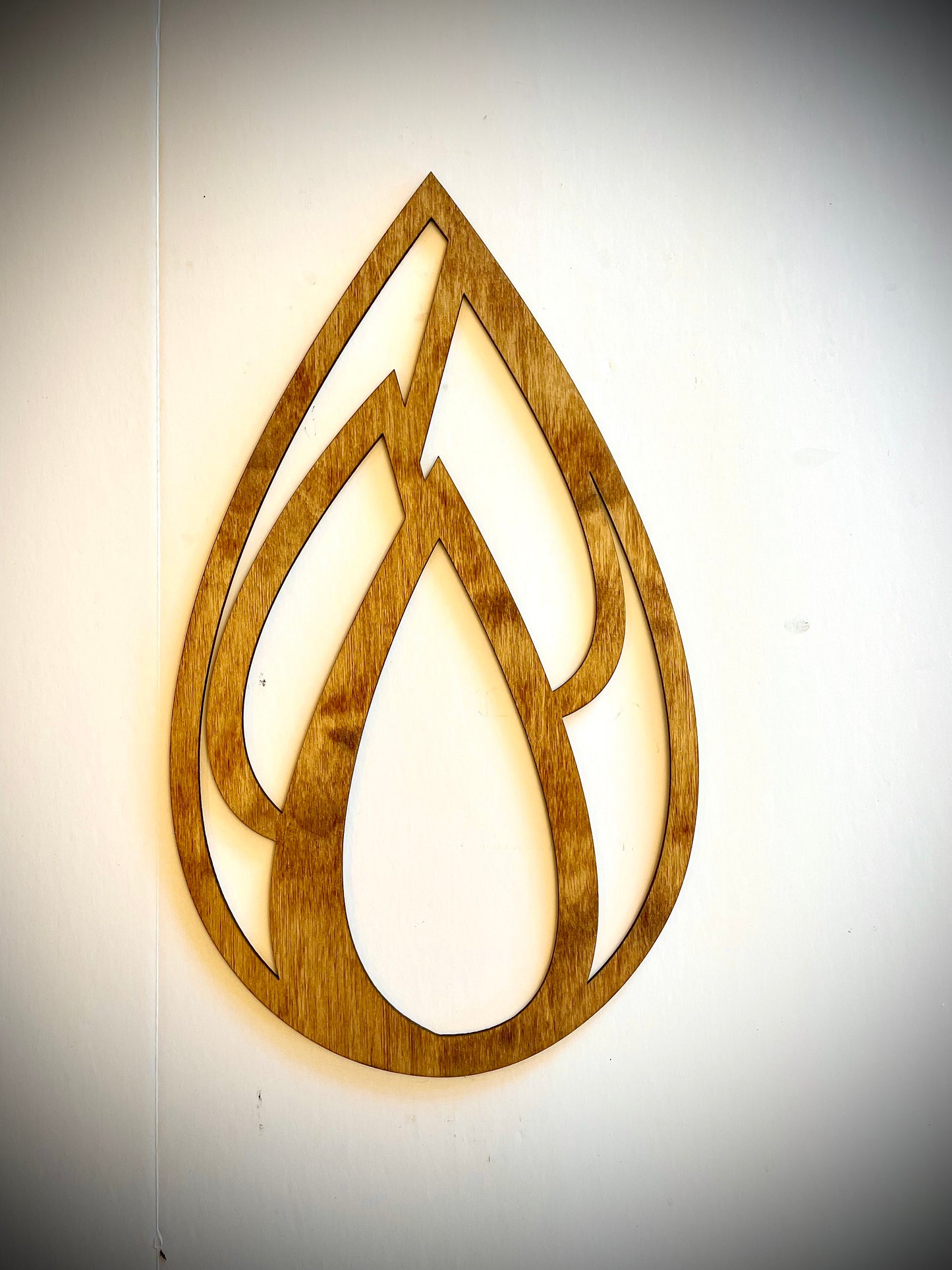 Boho 4 Elements Wood Wall Art | Earth, Water, Wind & Fire Teardrop | 4-Panel Set | Multiple Sizes & Finishes