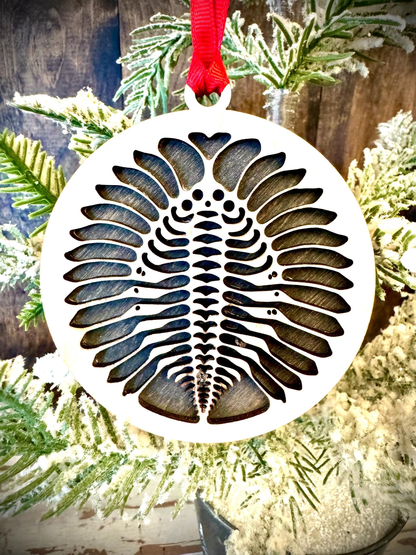Trilobite Fossil 2-Layer Wood Christmas Ornament & Gift Tag | Multiple Finishes | Science Gift