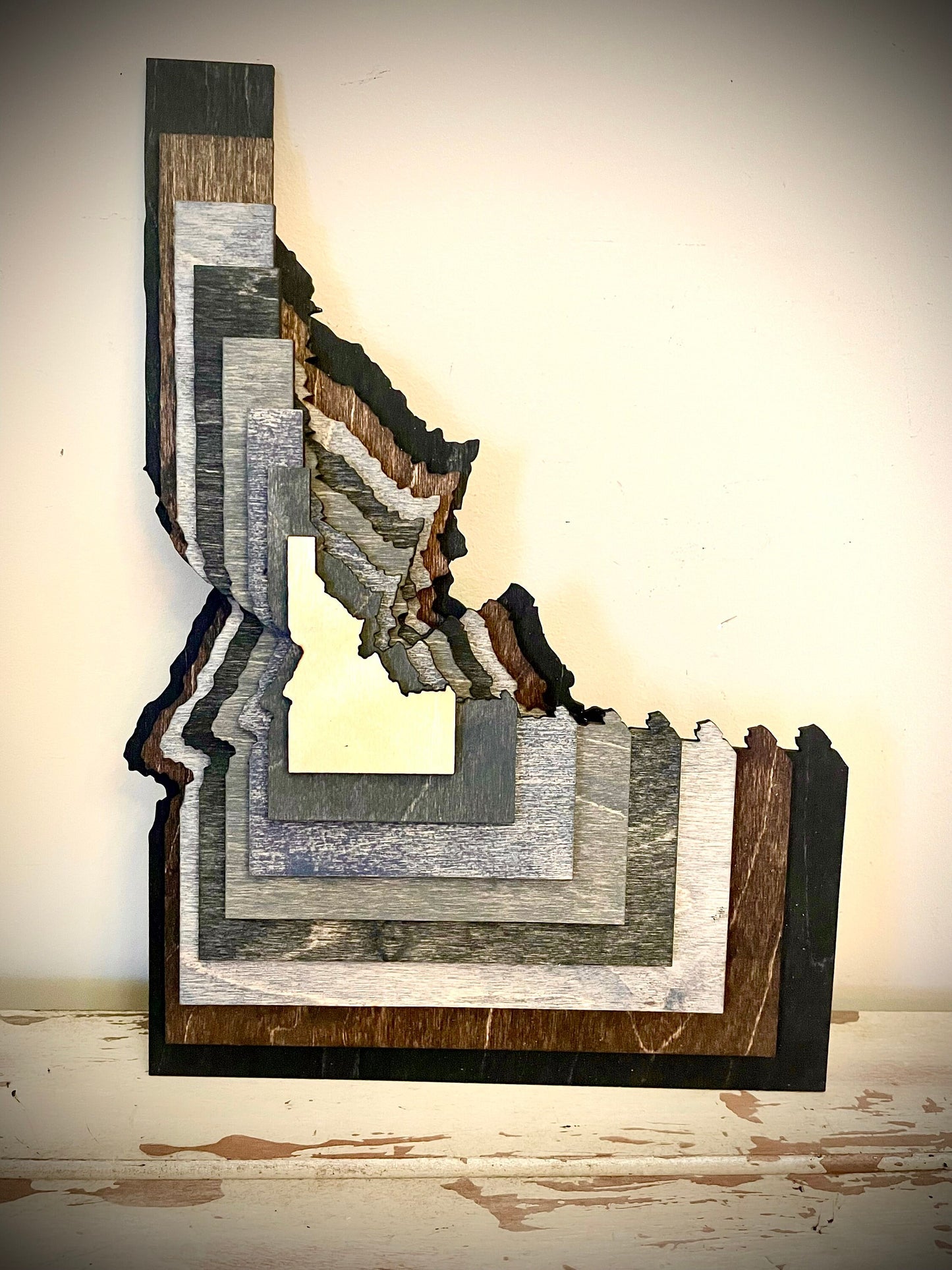 Idaho Stacked State 3D Wood Table & Wall Art | Multi-Color