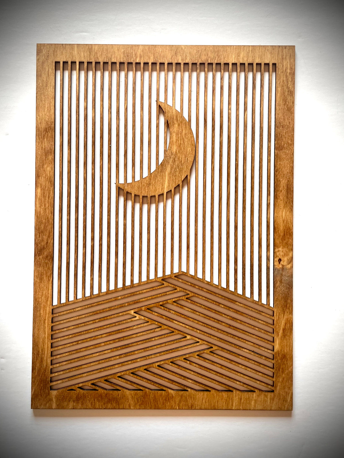 Boho Modern Landscape Sun & Moon wood wall art 3-panel set — product view