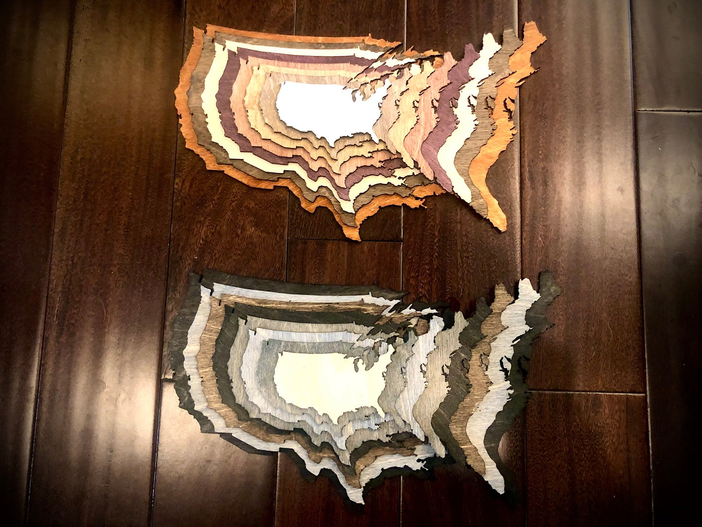 USA Stacked 3D Wood Table & Wall Art | Multi-Color