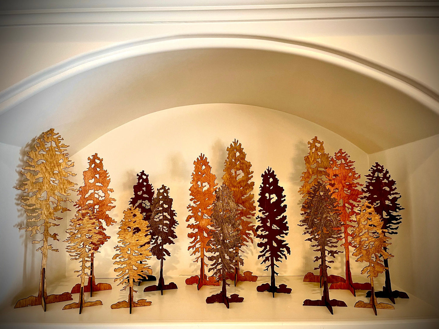 3D Lodgepole Pine Tree Wood Tabletop Decor | 3 Styles, 5 Sizes, 12 Finishes