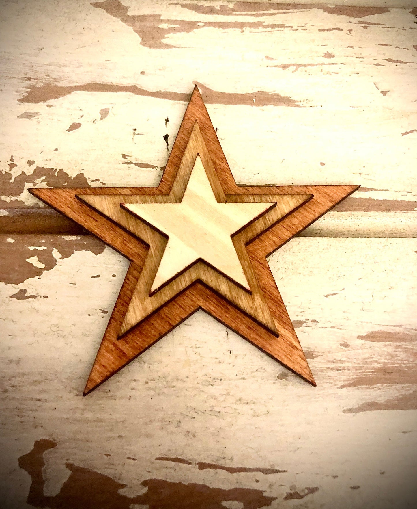 Stacked Stars Wood Refrigerator Magnet | Multi-Color | Patriotic Decor