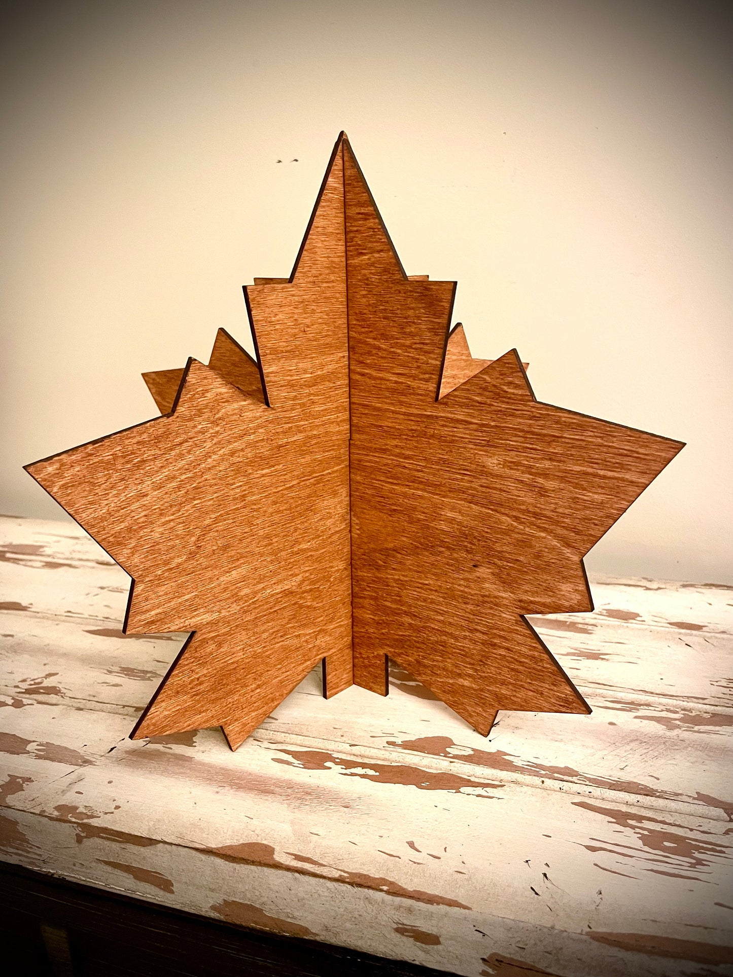3D Maple Leaf Wood Tabletop Decor | Wedding Centerpiece | 3 Sizes, 12 Finishes