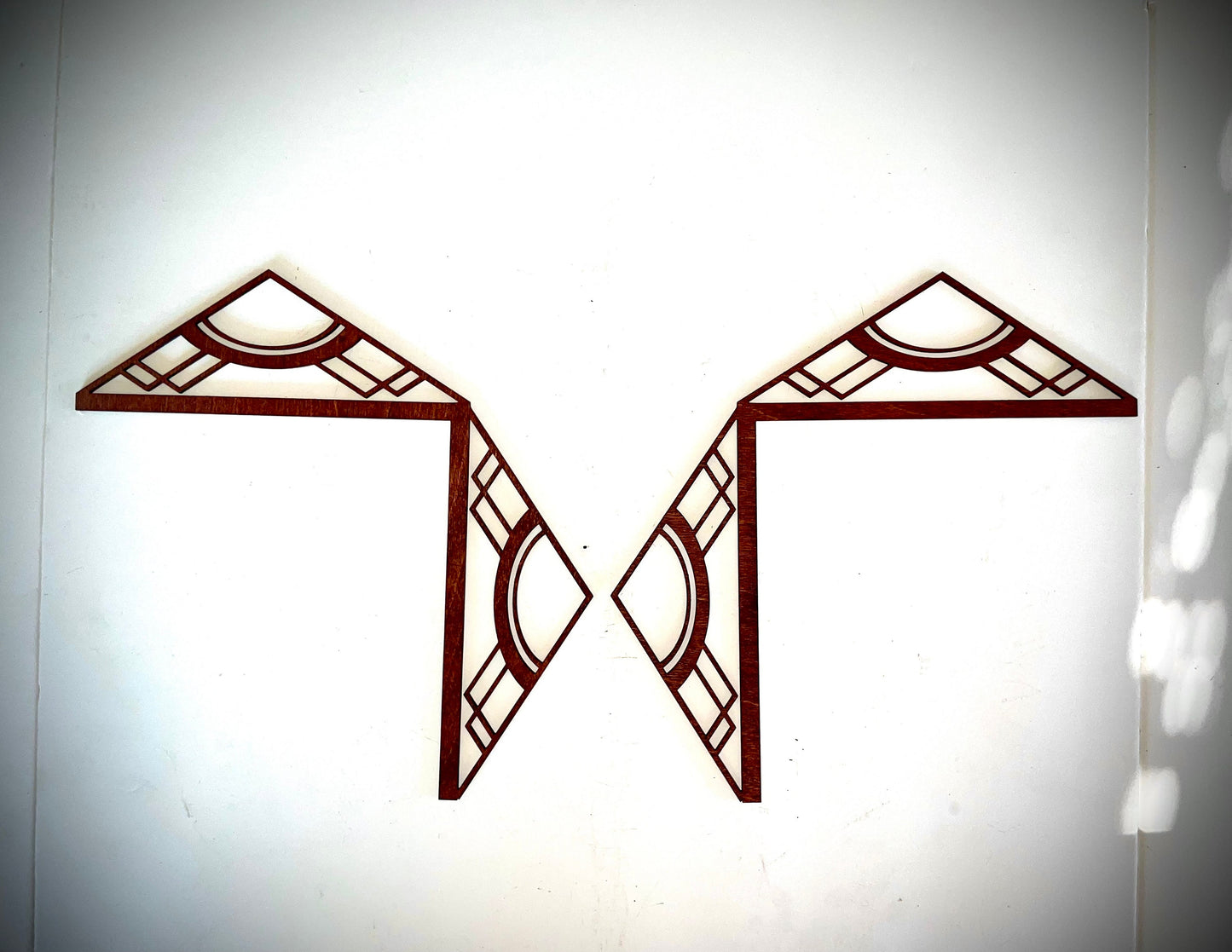 Boho Modern Art Deco Art Deco window and door corner accent / trim (set of 2) in multiple sizes and finishes-  style A
