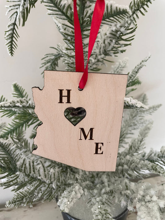Arizona HOME Wood Ornament & Gift Tag | 12 Finishes | State Pride Gift