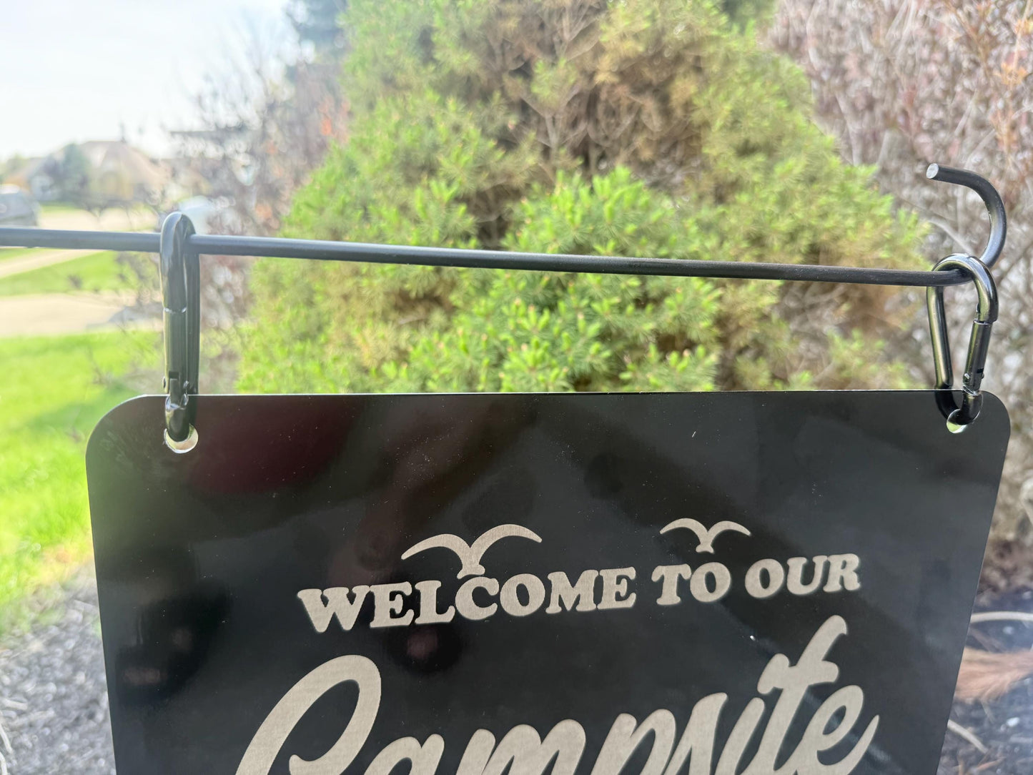 Custom Campsite Welcome Aluminum Garden Flag Sign | RV, Trailer & Tent | Double-Sided Weatherproof