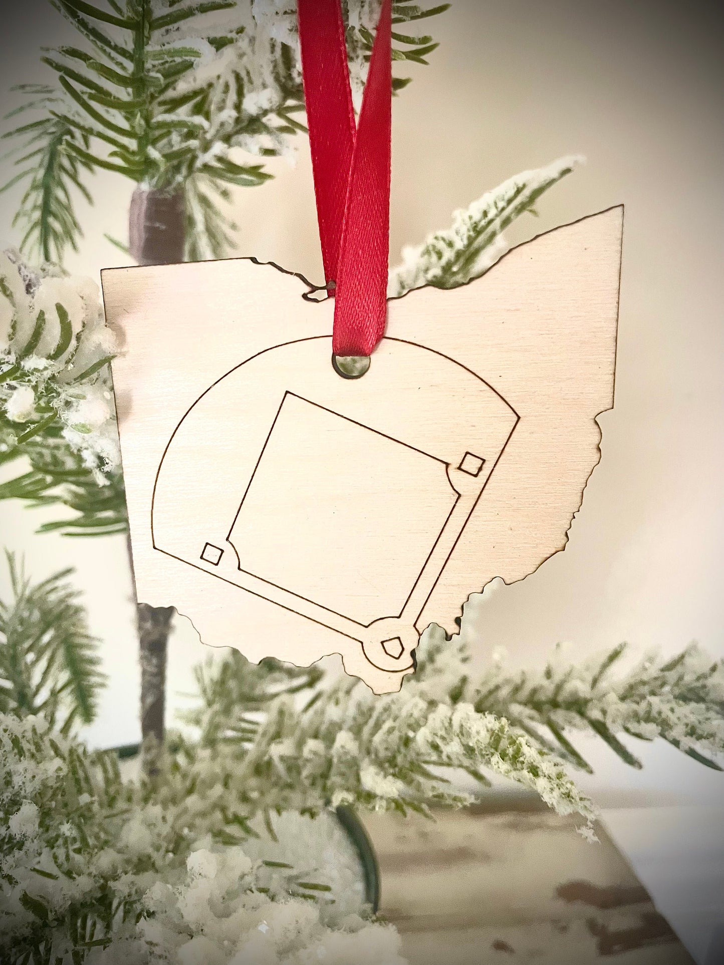 Baseball State Shape Wood Ornament & Gift Tag | Custom State | Baseball Gift | Coach Gift