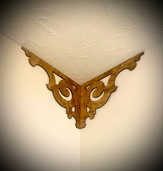 Elegant Wood Corner Accent & Trim | Set of 2 | Multiple Sizes & Finishes | Style E