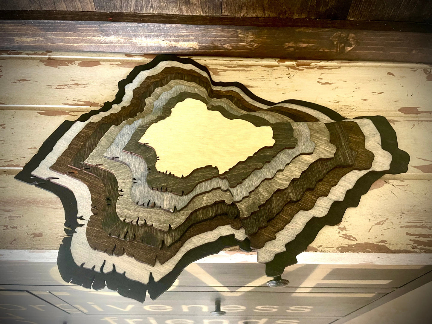 Nigeria Stacked 3D Wood Table & Wall Art | Multi-Color