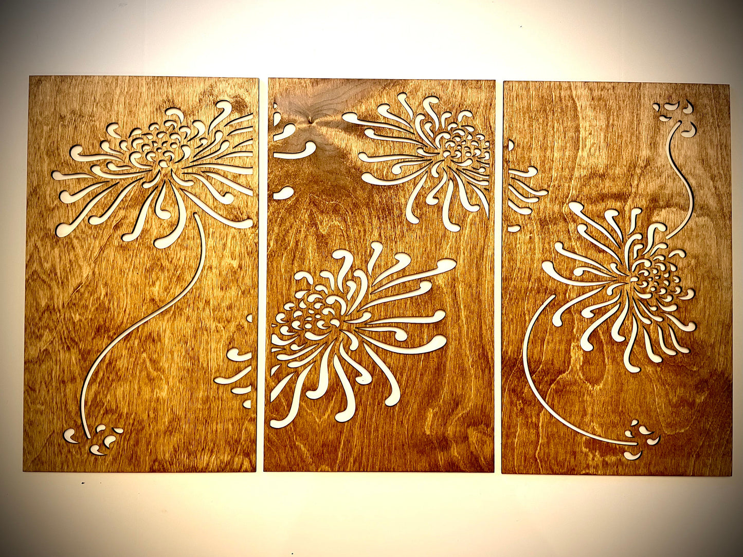 Boho Wildflower Wood Wall Art | 3-Panel Set | Multiple Sizes & Finishes | Style 2