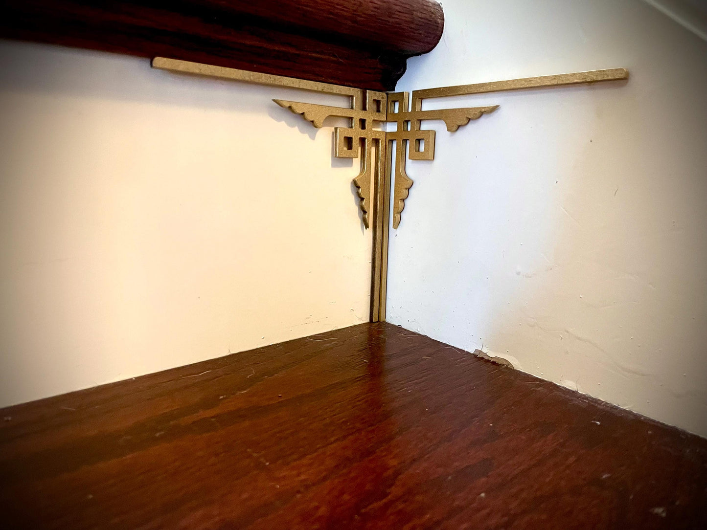 Art Deco art deco staircase corner accents / embellishments (set of 4) available in natural or 14 other finishes- set S