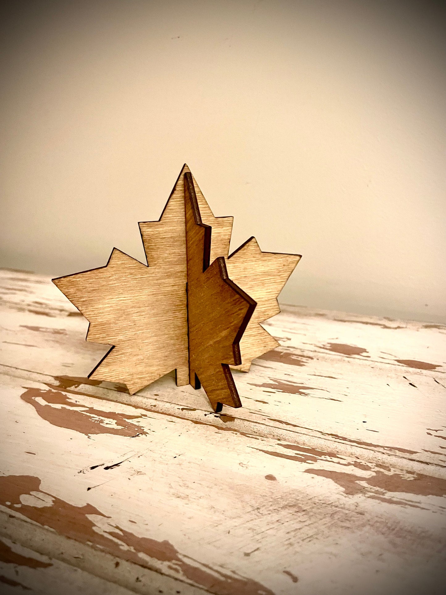 3D Maple Leaf Wood Tabletop Decor | Wedding Centerpiece | 3 Sizes, 12 Finishes