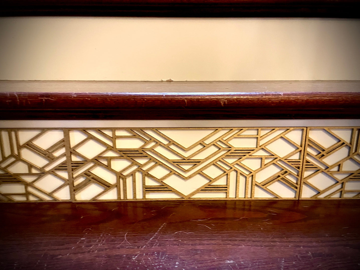 Art Deco art deco Staircase accents / embellishments (set of 3) available in multiple finishes-Art Deco style B