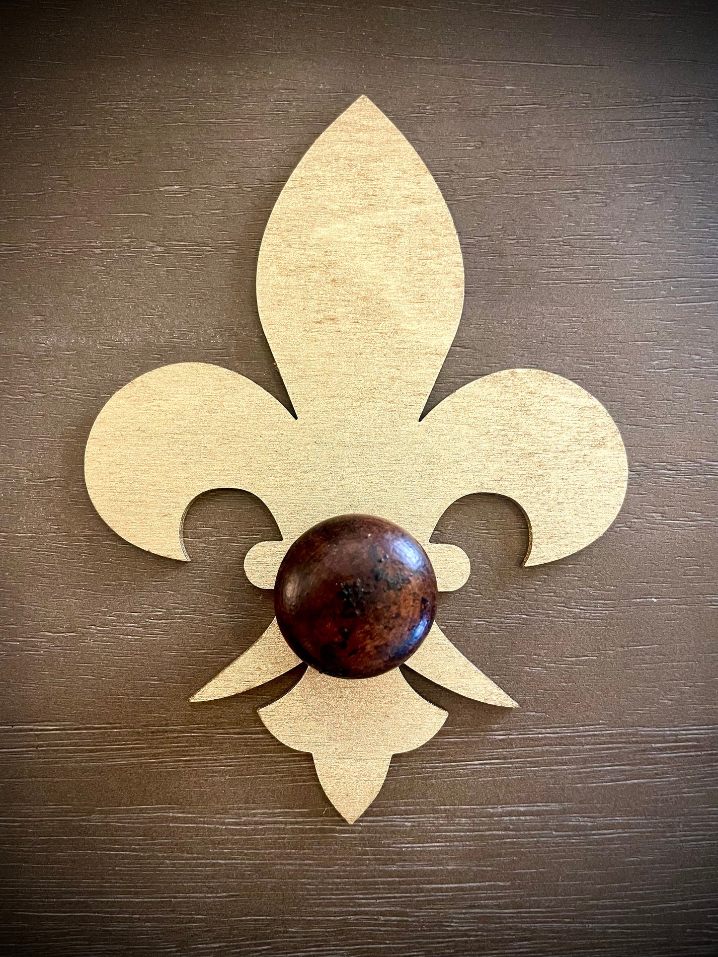 Boho Modern Fleur de Lis Wood Drawer Knob & Pull Accent | Set of 2 | 15 Finishes | Set U