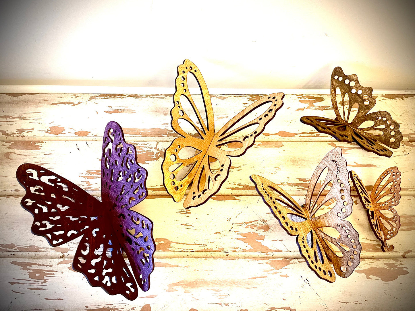 3D Butterfly Wood Tabletop Decor | Wedding Centerpiece | 5 Sizes, 12 Finishes