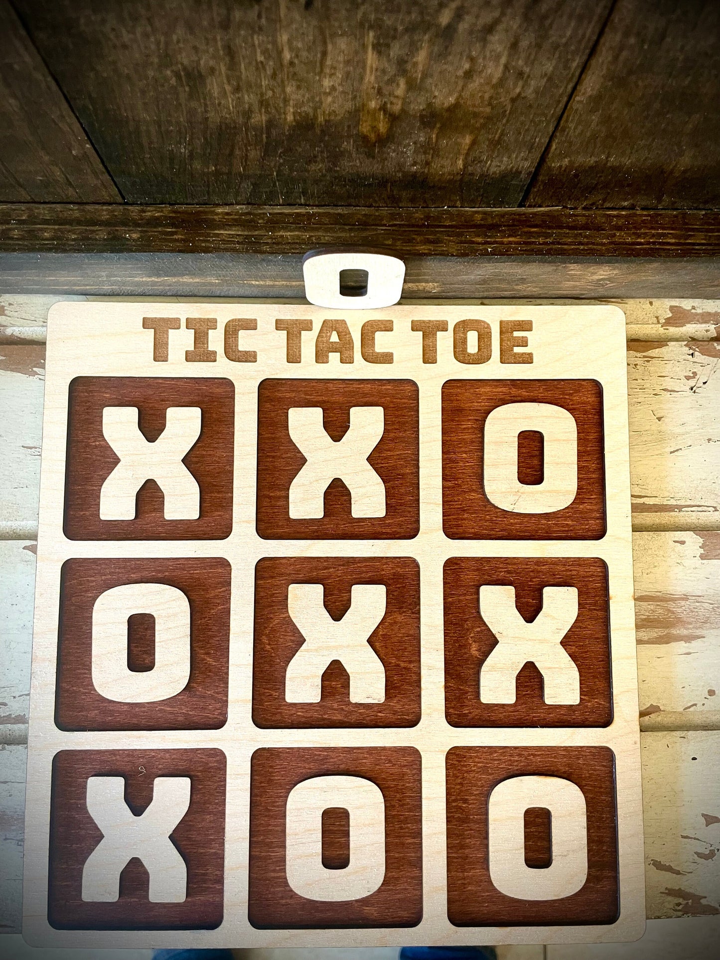 Tic Tac Toe Wood Game | Laser Engraved | 12 Finishes | Holiday & Birthday Gift