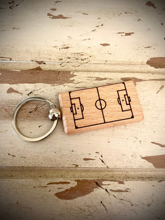 Soccer Field Wood Keychain | Senior Night, Team & Coach Gift | Laser Engraved