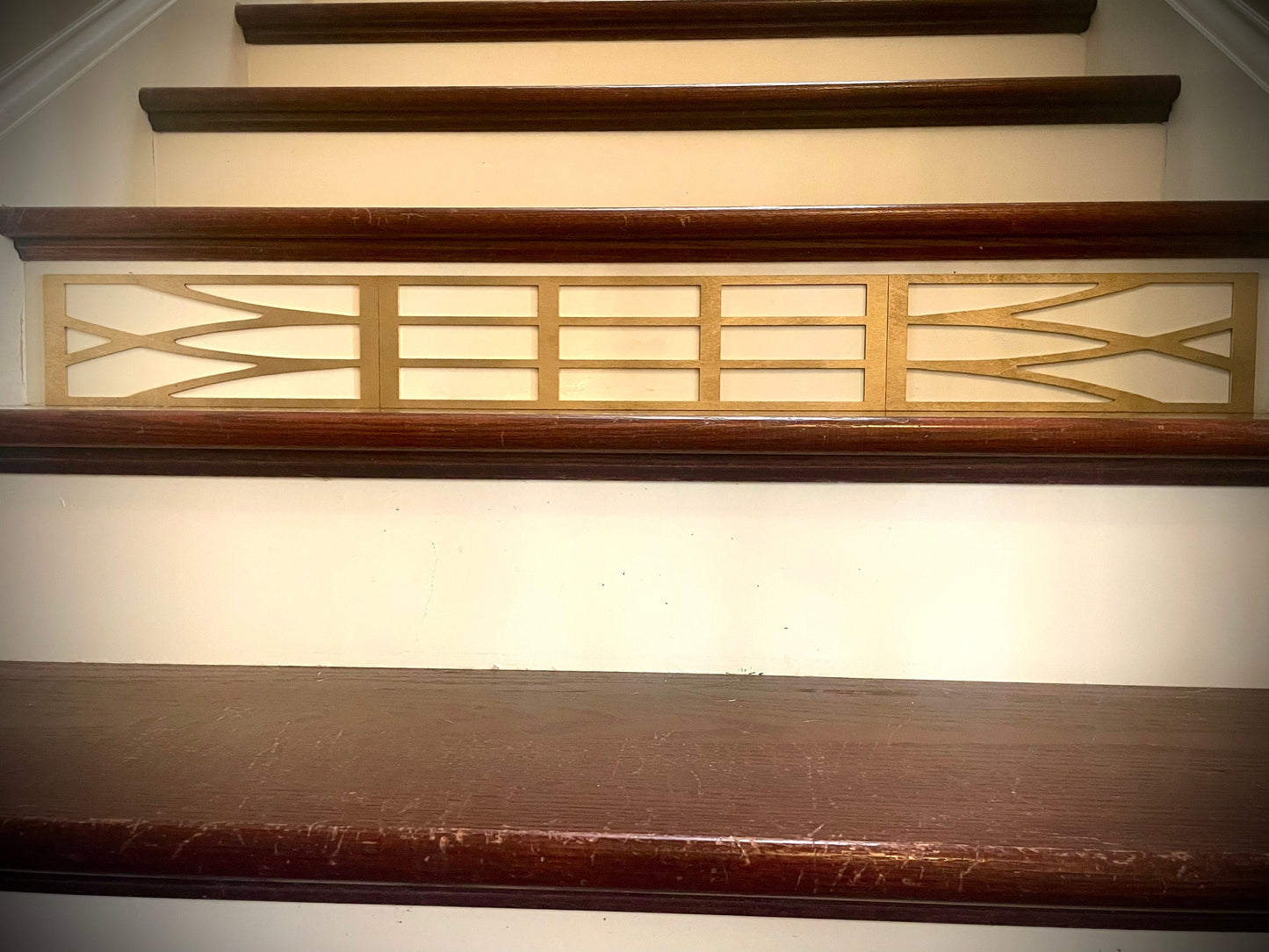 Art Deco art deco Staircase accents / embellishments (set of 3) available in multiple finishes-Style C