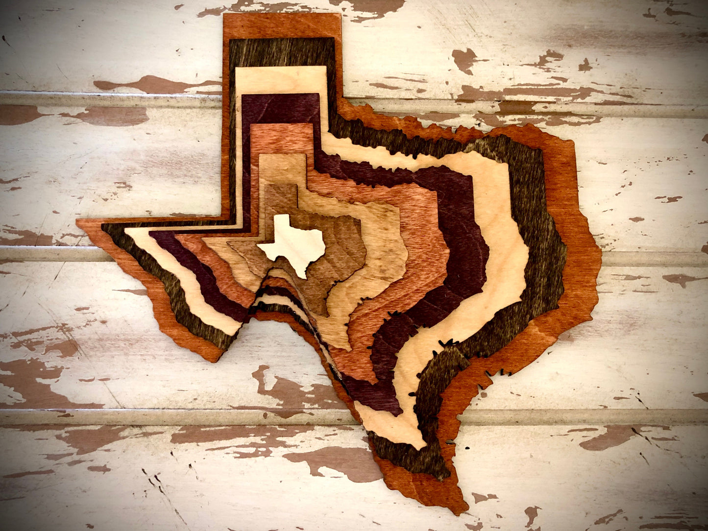 All 50 States 8-Layer Stacked Wood Table & Wall Art | Multi-Color | State Pride Gift